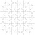 Puzzles blank template with square grid. Jigsaw puzzle 6x6 size with 36 pieces. Mosaic background for thinking game. Royalty Free Stock Photo